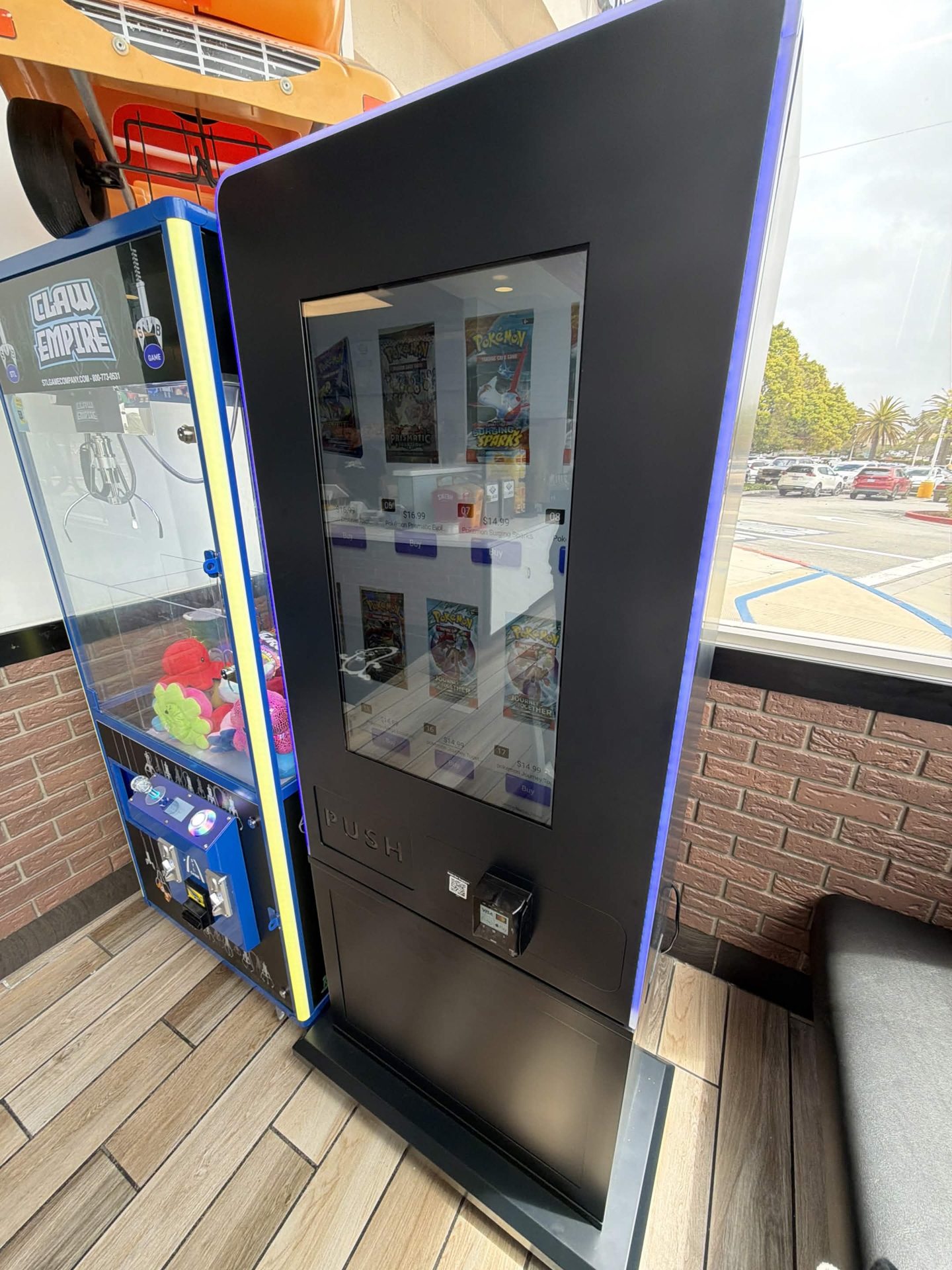 Card vending machine — retail center placement